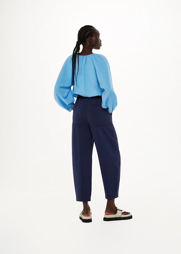 Navy Tie Waist Nicola Trouser