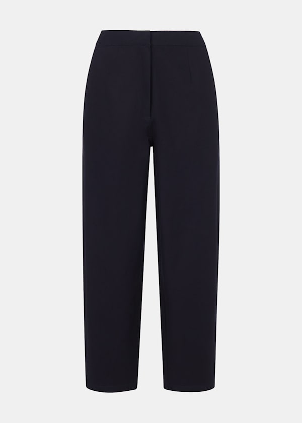 Navy Carla Barrel Cotton Pants 