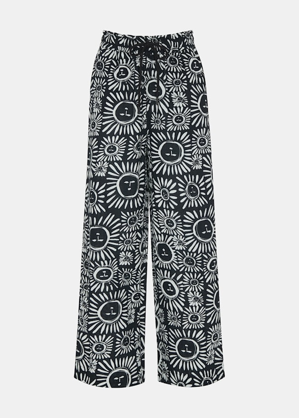 Black and White Sunman Print Trouser