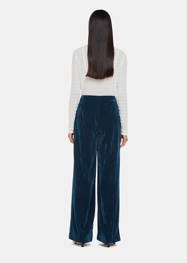 Teal Crushed Velvet Pants 