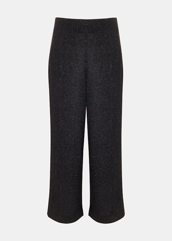 Black Eva Sparkle Cropped Pants 