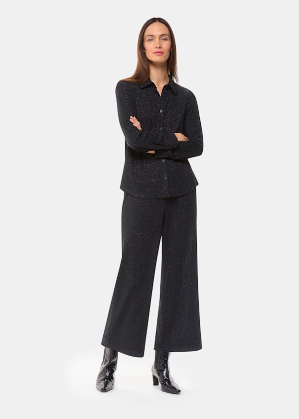 Black Eva Sparkle Cropped Trouser