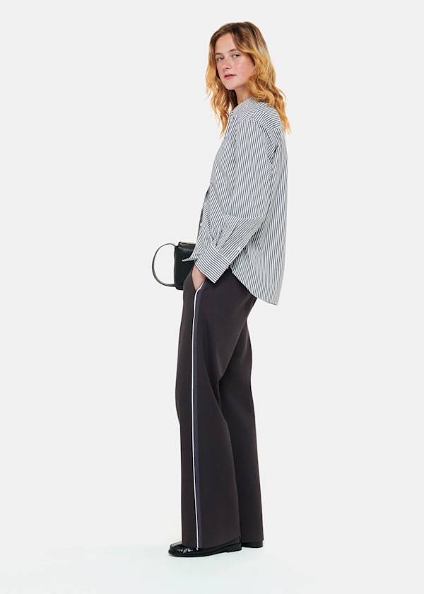 Black Edie Side Stripe Ponte Pants 