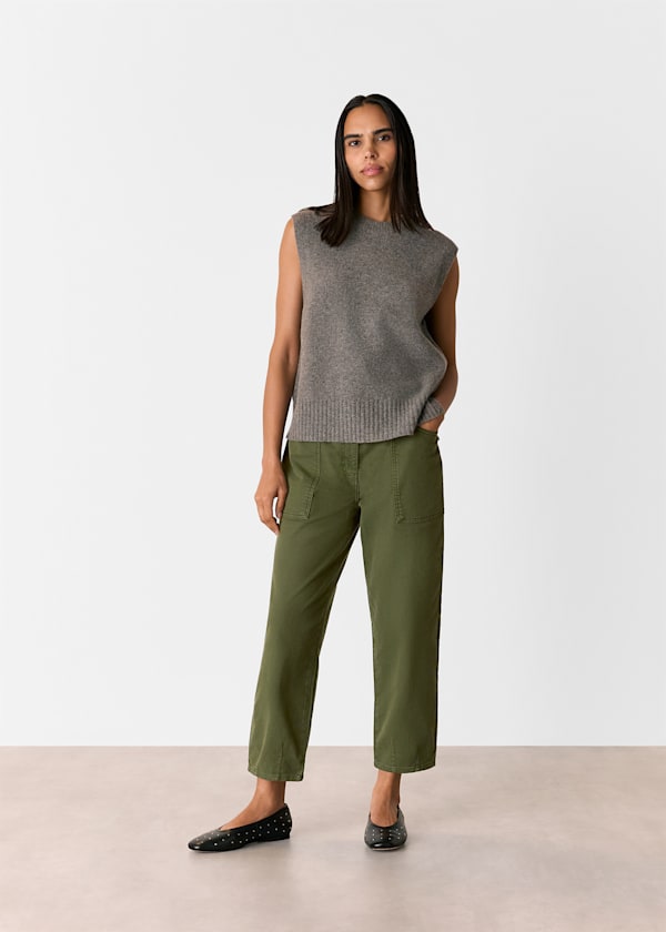 Khaki Tessa Casual Trouser