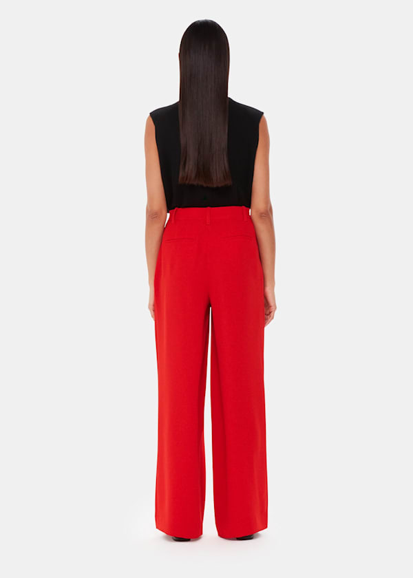 Red Harper Crepe Wide Leg Trouser