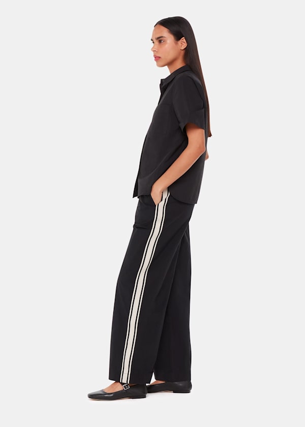 Black Ezra Side Stripe Pants 