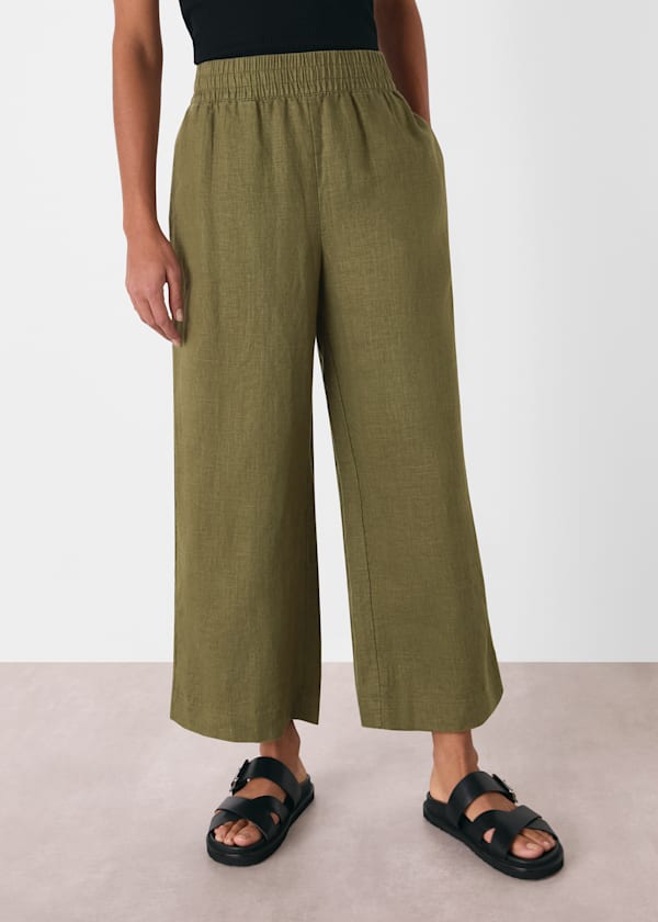 Khaki Linen Pocket Trouser