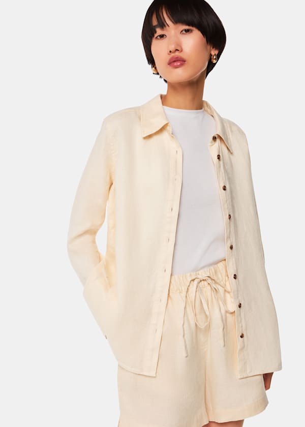 Ivory Linen Elasticated Short