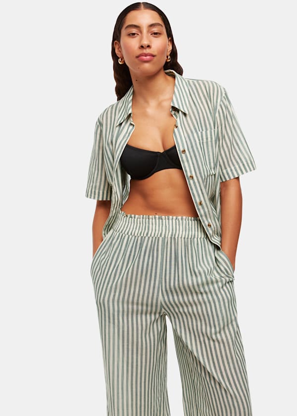 Green Stripe Beach Pants 