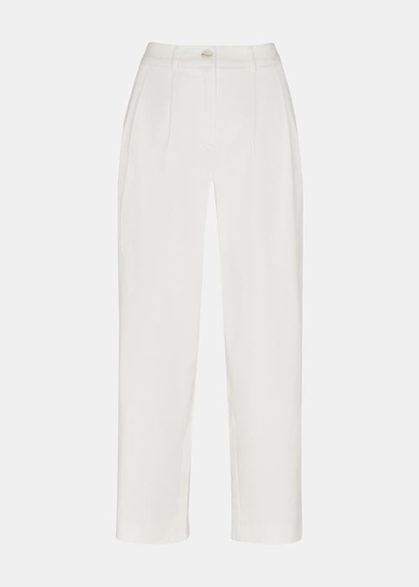 White Bethany Barrel Leg Trouser