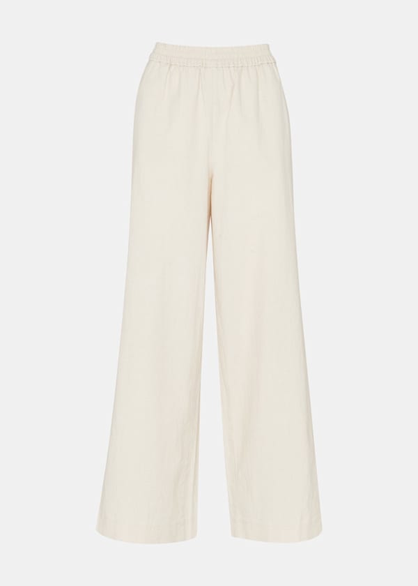 Oatmeal Lindsey Linen Blend Trouser