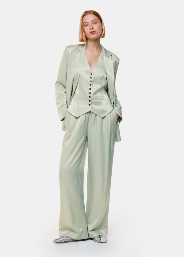Sage Green Rita Luxe Elasticated Trouser