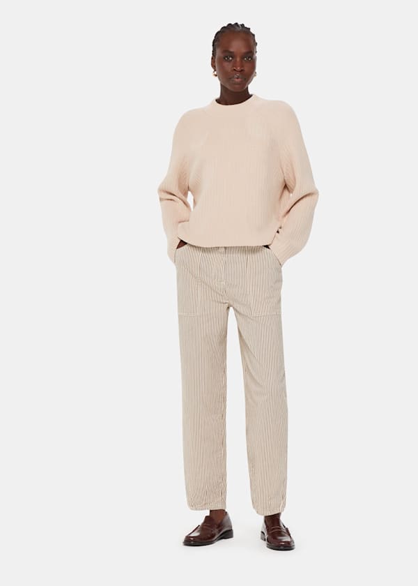 Brown Tessa Stripe Casual Pants 