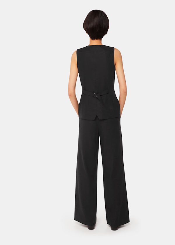 Black Lindsey Linen Blend Trouser