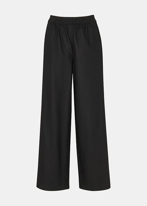 Black Lindsey Linen Blend Pants 