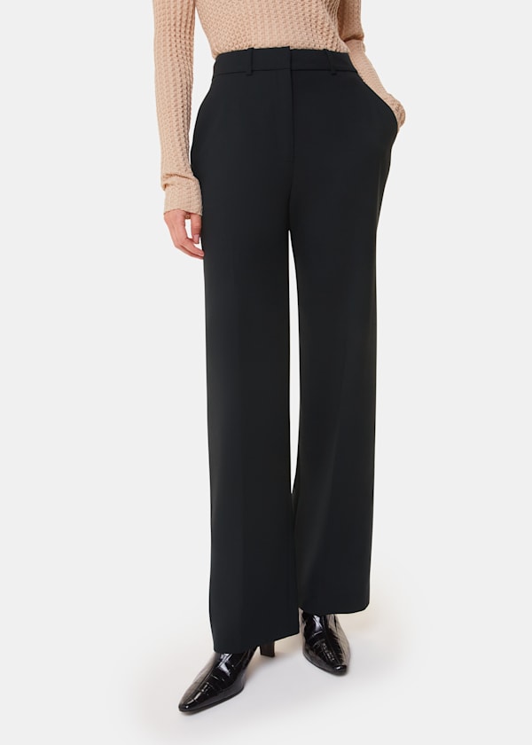 Black Amelie Wool Blend Trouser