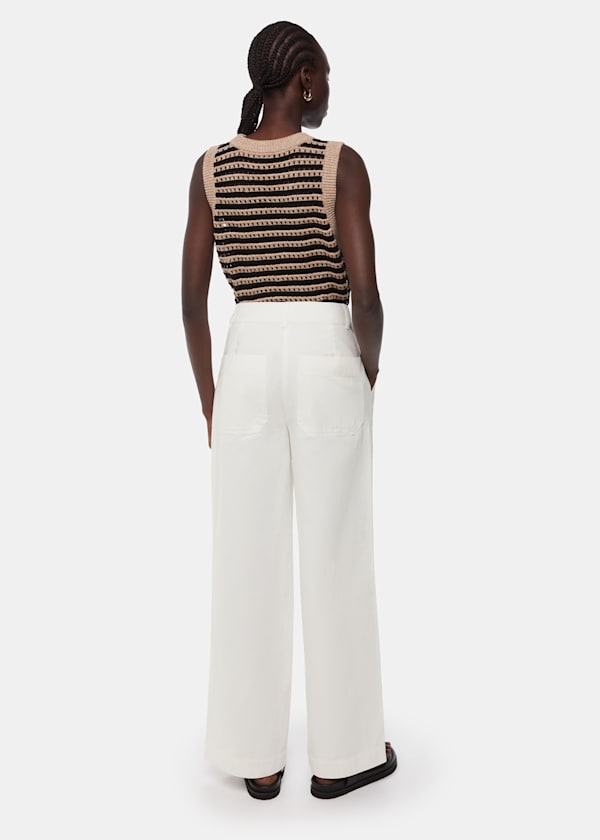 White Ruth Relaxed Leg Trouser