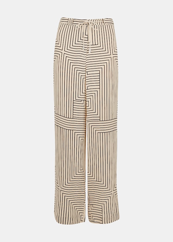 Ivory Angled Stripe Pants 