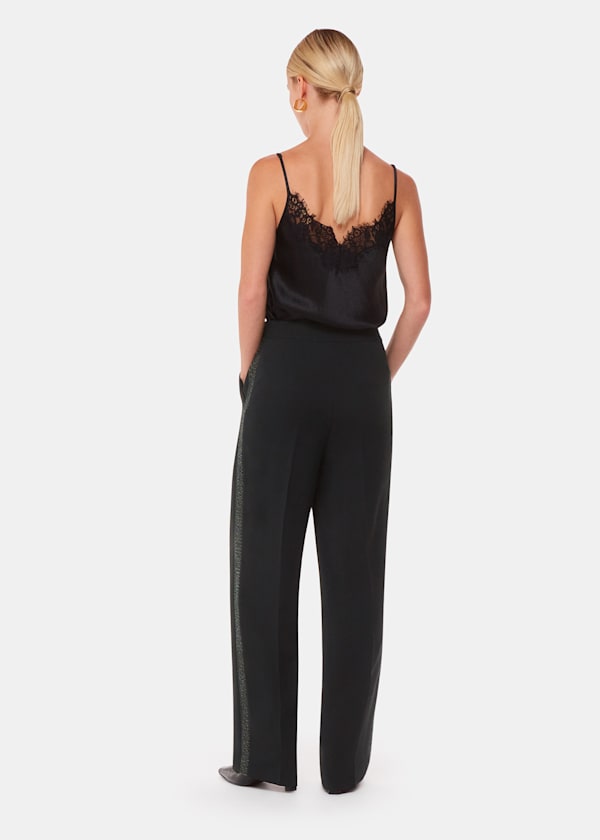 Black Quinn Sequin Stripe Pants 