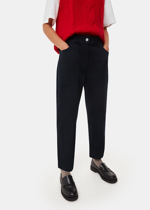 Solid Black Tessa Casual Trouser