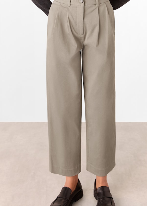 Taupe Bethany Barrel Leg Trouser