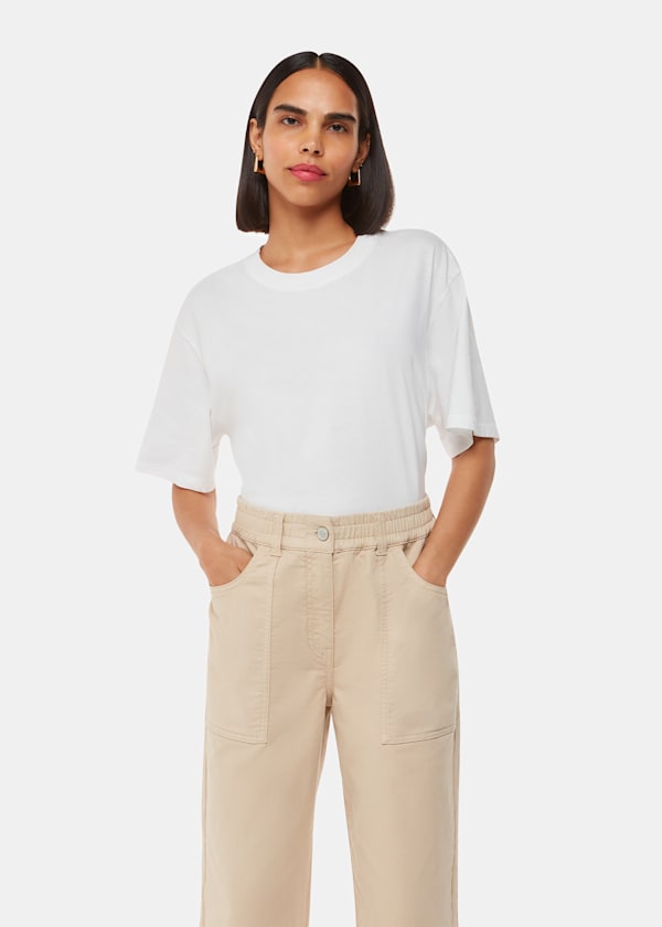 Neutral Tessa Casual Trouser