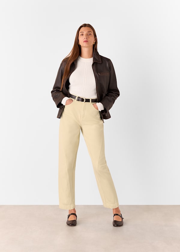 Neutral Lola Cotton Blend Pants 