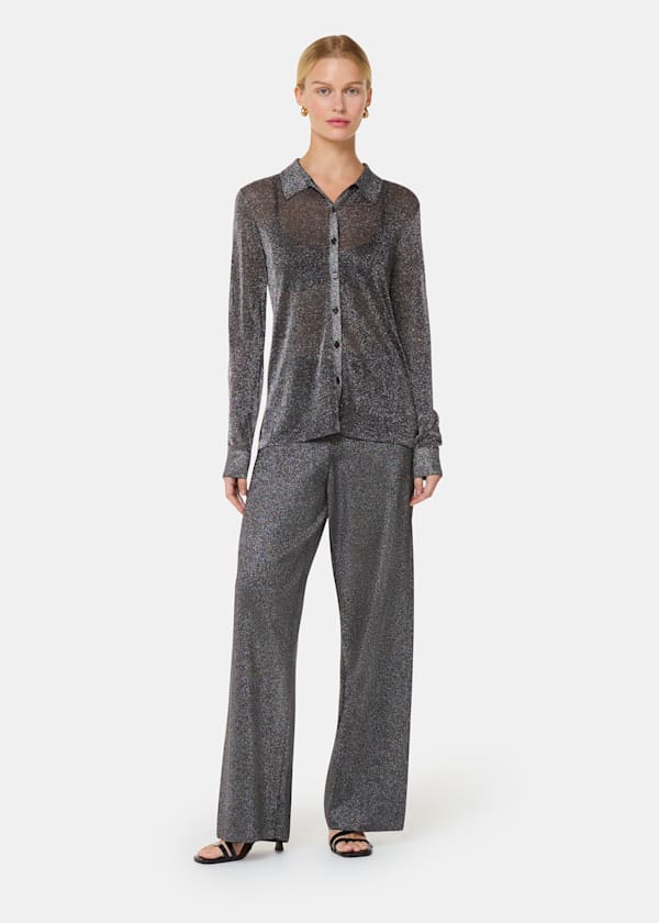 Black Sparkle Knitted Pants 