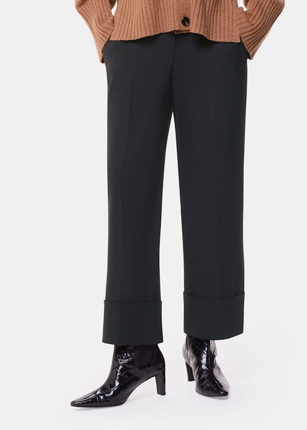 Black Sabrina Turn Up Trouser