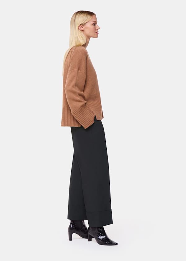 Black Sabrina Turn Up Trouser