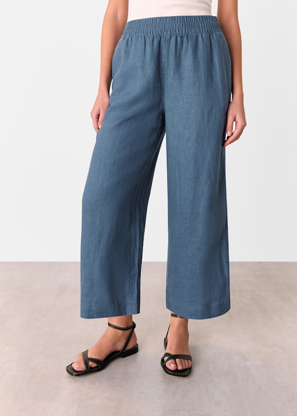 Blue Linen Pocket Trouser