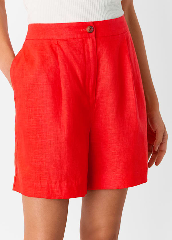Red Tara Formal Linen Short