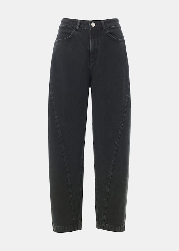Washed Black Lola Cotton Blend Trouser
