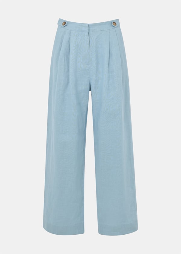 Pale Blue Millie Linen Pants