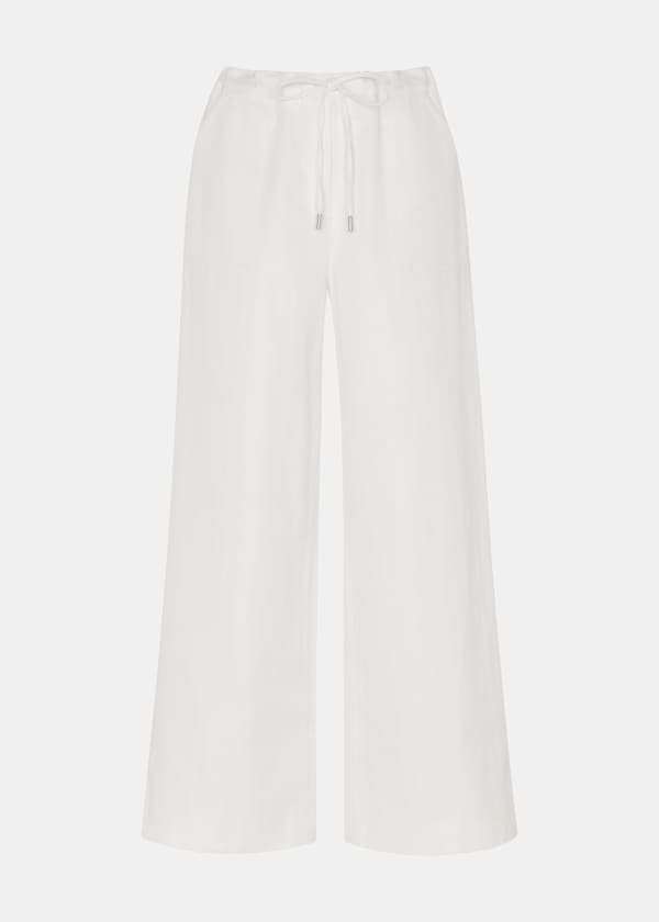 White Leona Linen Blend Trouser