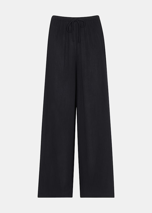 Black Tie Front Beach Pants 