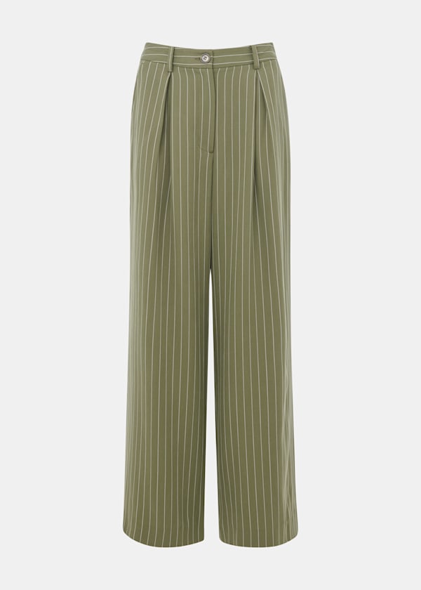Khaki Lottie Pinstripe Trouser