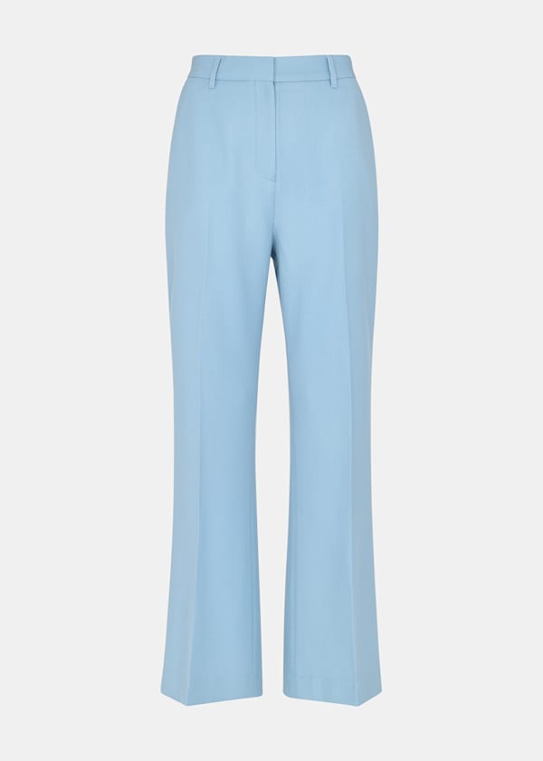 Blue Wool Blend Tailored Trouser