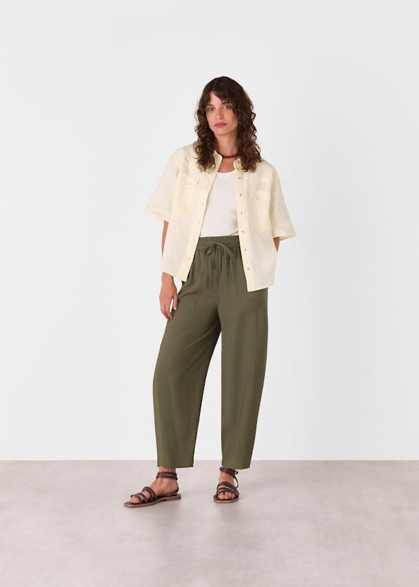 Khaki Tie Waist Trouser