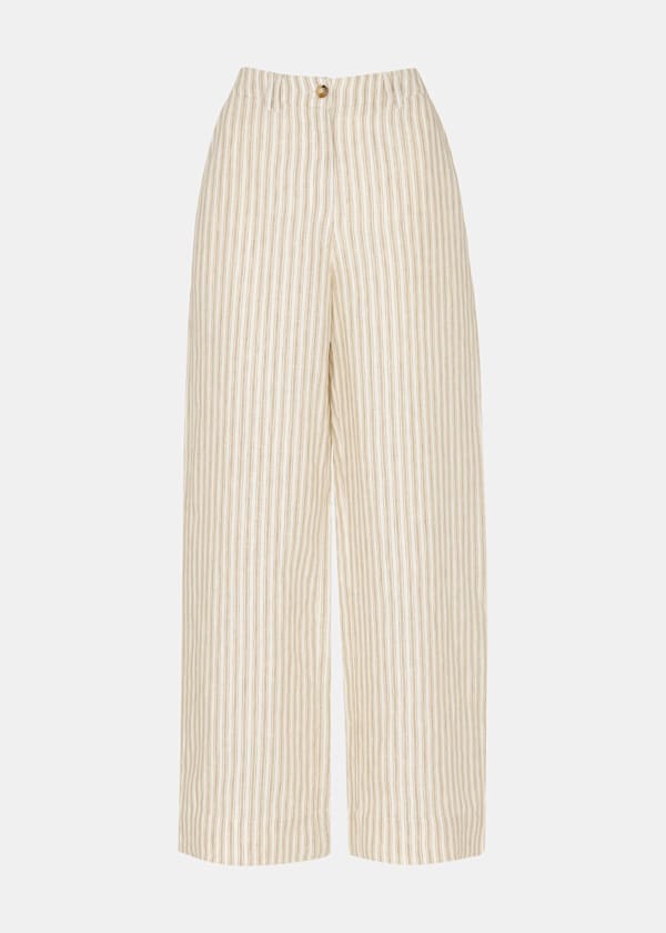 Neutral Linen Stripe Trouser