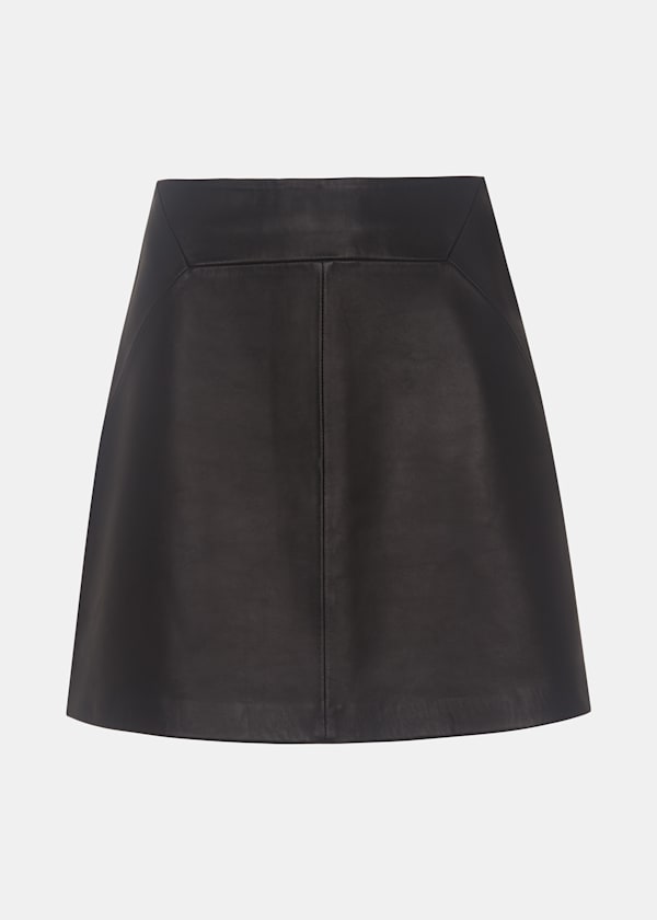 Black Leather A line Skirt