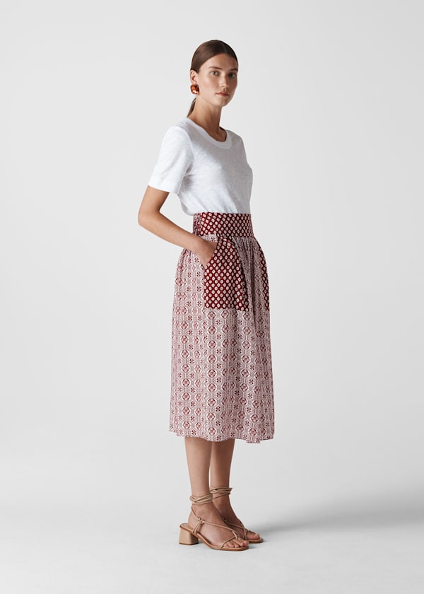 Woodblock Print Skirt