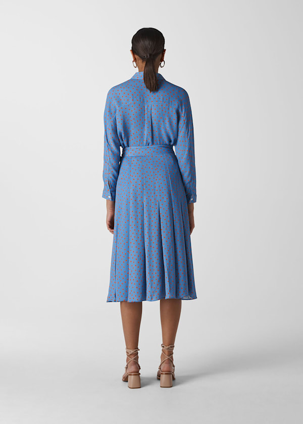 Blue Abstract Spot Wrap Kilt