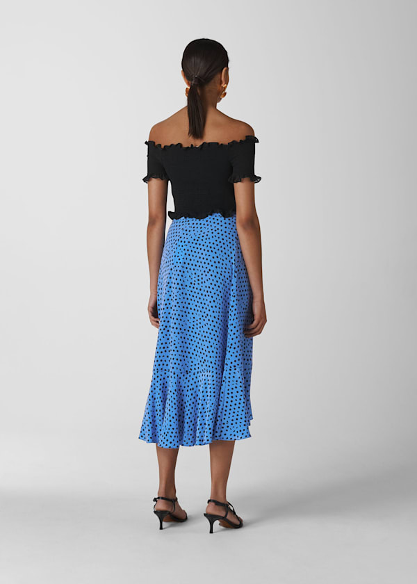 Blue Lunar Spot Wrap Skirt