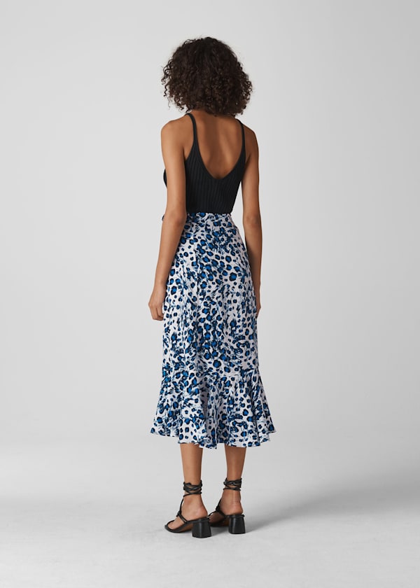 Brushed Leopard Wrap Skirt