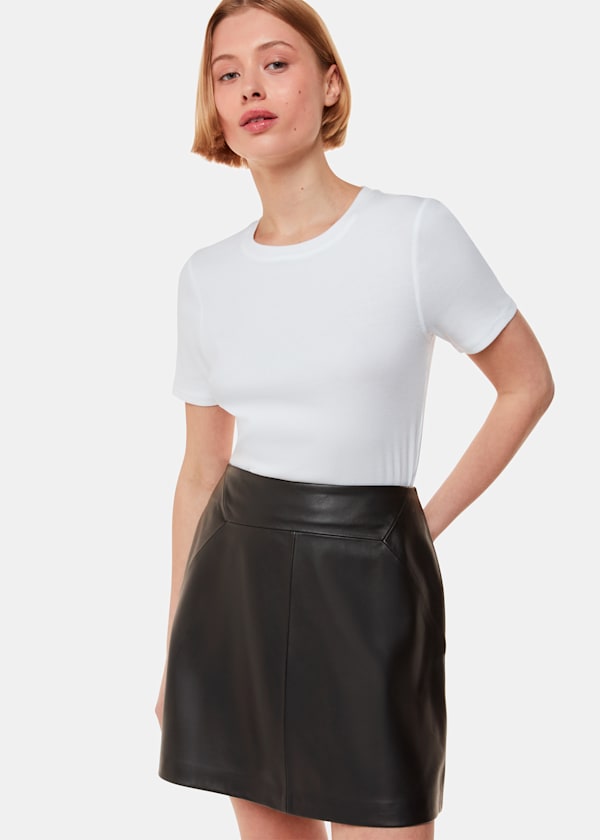 Leather A line Skirt