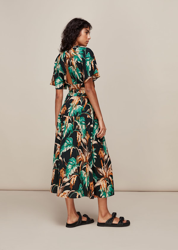 Green Tropical Floral Samira Skirt