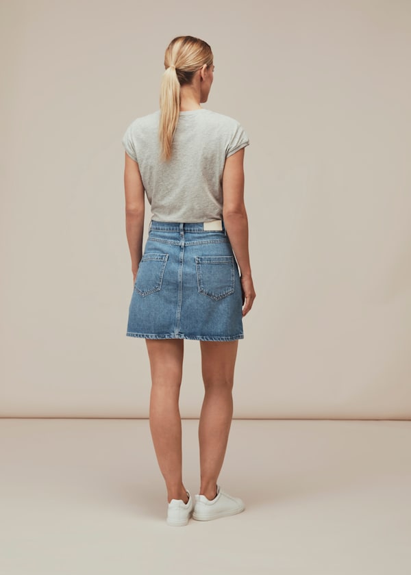 Seam Detail Denim Skirt