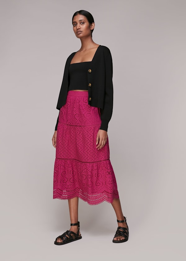 Broderie Midi Skirt