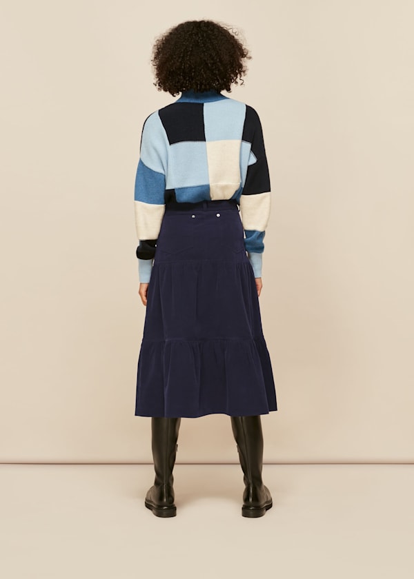 Navy Baby Cord Skirt
